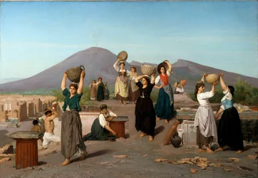 Ausgrabungsszene in Pompeji