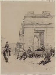 Rastende Soldaten (recto)