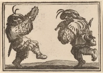 Tänzer mit Flöte und Tamburin