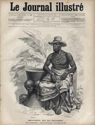 Porträt von Behanzin (1844-1900), König von Dahomey (Benin) - Gravur von Navellier in „The Illustrous Diary“ von 1892