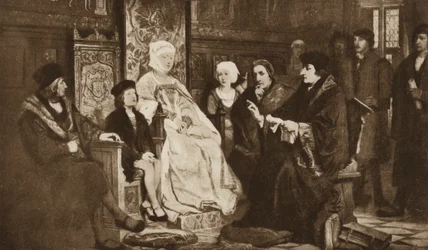Erasmus liest dem jungen Kaiser Karl V. in Brüssel vor