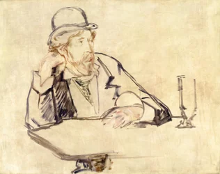 George Moore 1852-1933 im Café, 1878 oder 1879