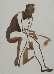 Sitzender Badender, ca. 1858 - 1860