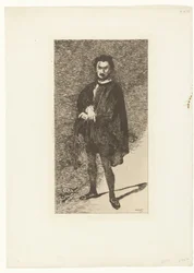 Porträt des Schauspielers Philibert Rouvière in der Rolle des Hamlet