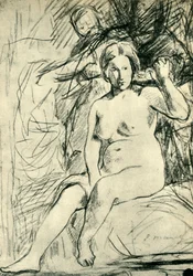 Studie eines sitzenden Aktes La Toilette, 1858-1860, 1943