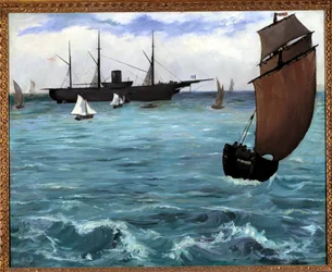 Das amerikanische Schiff Kearsarge vor Boulogne-sur-Mer