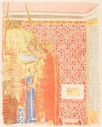 Interieur mit rosa Tapete III