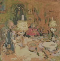 Das Abendessen mit zwei Lampen, rue de Calais, 1913