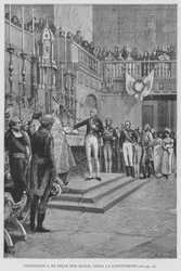 Ferdinand I., König beider Sizilien, schwört die Verfassung