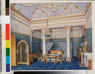 Interieurs des Winterpalastes - Das Schlafzimmer der Kaiserin Alexandra Fjodorowna