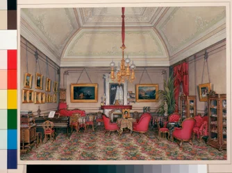 Interieur des Winterpalastes: Das fünfte reservierte Apartment - Das Wohnzimmer von Großfürstin Maria Alexandrowna