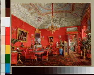 Interieur des Winterpalastes: Das große Wohnzimmer von Kaiserin Alexandra Fjodorowna