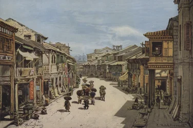 Eine Straße in Hongkong