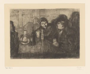 Männer an einem Tisch in einem Café