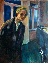 Selbstbildnis oder Mann, der bei Nacht geht (1863-1944), 1923-1924. 89,5 x 67,5 cm, Oslo, Kommunale Kunstsammlungen, Munch-Museum