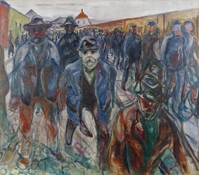 Arbeiter auf dem Heimweg