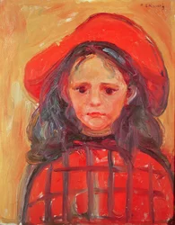 Junges Mädchen mit rotem Hut