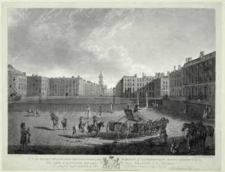 Ansicht des Hanover Square, graviert von Robert Pollard (1755-1838) und Francis Jukes (1747-1812) 1787