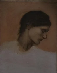 Studie eines Mädchens (Öl auf Leinwand)