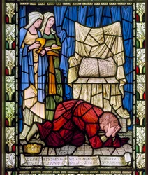 König David weint und betet für das Leben seines kranken Kindes und akzeptiert dann mit Tapferkeit den Tod des Kindes, ca. 1896