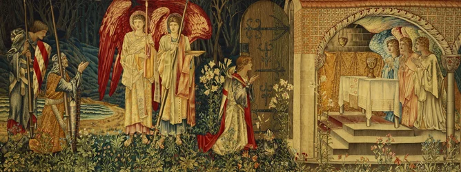 Die Errungenschaft des Heiligen Grals durch Sir Galahad, Sir Bors und Sir Percival