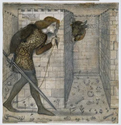 Theseus und der Minotaurus im Labyrinth