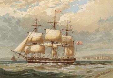 Auslaufend, in der Themse vor Gravesend