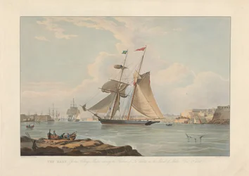 Die „Mary“, Kapitän Joshua Collings, läuft am 5. Dez. 1835 in den Hafen von La Valletta auf der Insel Malta ein