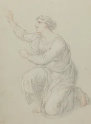 Studie für die kniende Figur von Priscilla