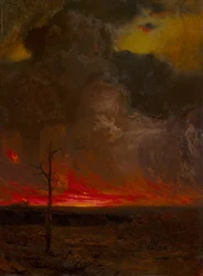 Das Getümmel der Wolken, das heftige geschmolzene Feuer der Sonne