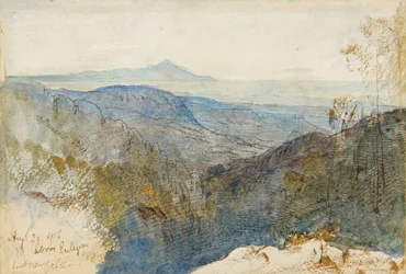 Ein entfernter Blick auf den Berg Athos