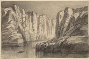 Fluss, der sich durch eine Felsformation windet (Philae, Ägypten)