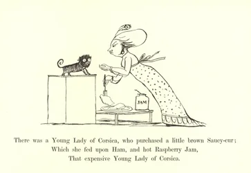 Es war eine junge Dame aus Korsika, die einen kleinen braunen Saucy-cur kaufte