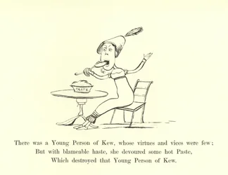 Es war eine junge Person aus Kew, deren Tugenden und Laster waren wenige