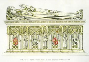 Lady Isabel Neville und ihr zweiter Ehemann, Sir William Smythe, vom Smythe-Grabmal, St. Peter