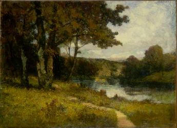 Ohne Titel (Landschaft, Bäume am Fluss)