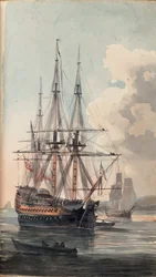 Ansicht von Seiner Majestät Schiff Inflexible, frühes 19. Jahrhundert