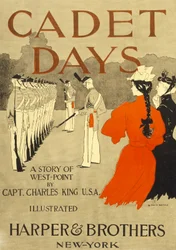 Titelblatt für Cadet Days, von Capt. Charles King U.S.A., veröffentlicht in New York, 1894