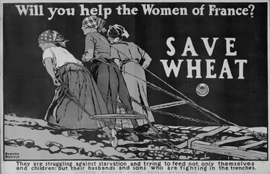 Wirst du den Frauen Frankreichs helfen? Plakat des Ersten Weltkriegs