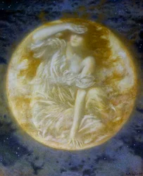 "Lune radieuse" (Strahlender Mond) Gemälde von Edward Robert Hughes (1851-1914)