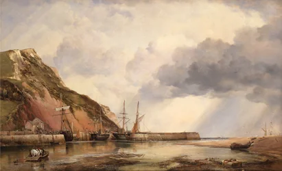 Axmouth Hafen, Devon, Niedrigwasser