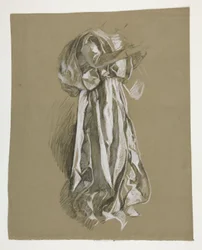 Figurenstudie für den jungen Galahad, aus Die Suche nach dem Heiligen Gral (erste einer Serie von fünfzehn Wandgemälden für die Boston Public Library, abgeschlossen 1901)