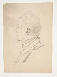 Kopf eines Mannes (recto); Fragmente von Skizzen (verso)