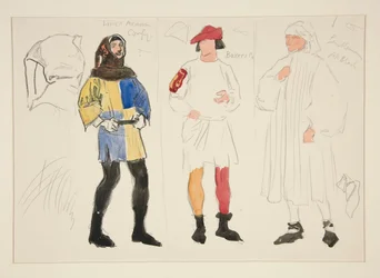 Leinenkostüm, Bäckerkostüm, Herrenkostüm: Kostümentwurf für Henry Irving