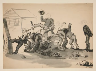 Haufen von Männern: Karikatur