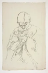Gekleidete Figur, betend: Studie für die Wandgemälde-Serie Die Suche nach dem Heiligen Gral in der Boston Public Library