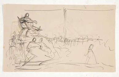 Studie für den Prozess von Königin Katherine. Wappen auf der Rückseite.