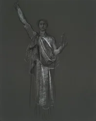 Studie für allegorische Figur der Kunst, Rondell in der Rotunde des Pennsylvania State Capitol Building, Harrisburg, 1902-1911
