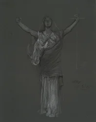 Studie für allegorische Figur des Gesetzes, Rondell in der Rotunde des Pennsylvania State Capitol Building, Harrisburg, 1902-1911