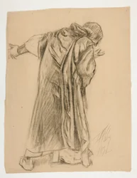 Studie von Sir Galahad, für eines der Wandgemälde aus Die Suche nach dem Heiligen Gral (eine Serie von fünfzehn Gemälden für die Boston Public Library, abgeschlossen 1901)